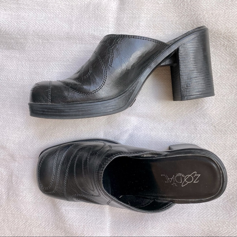 Black Platform Clogs 90s